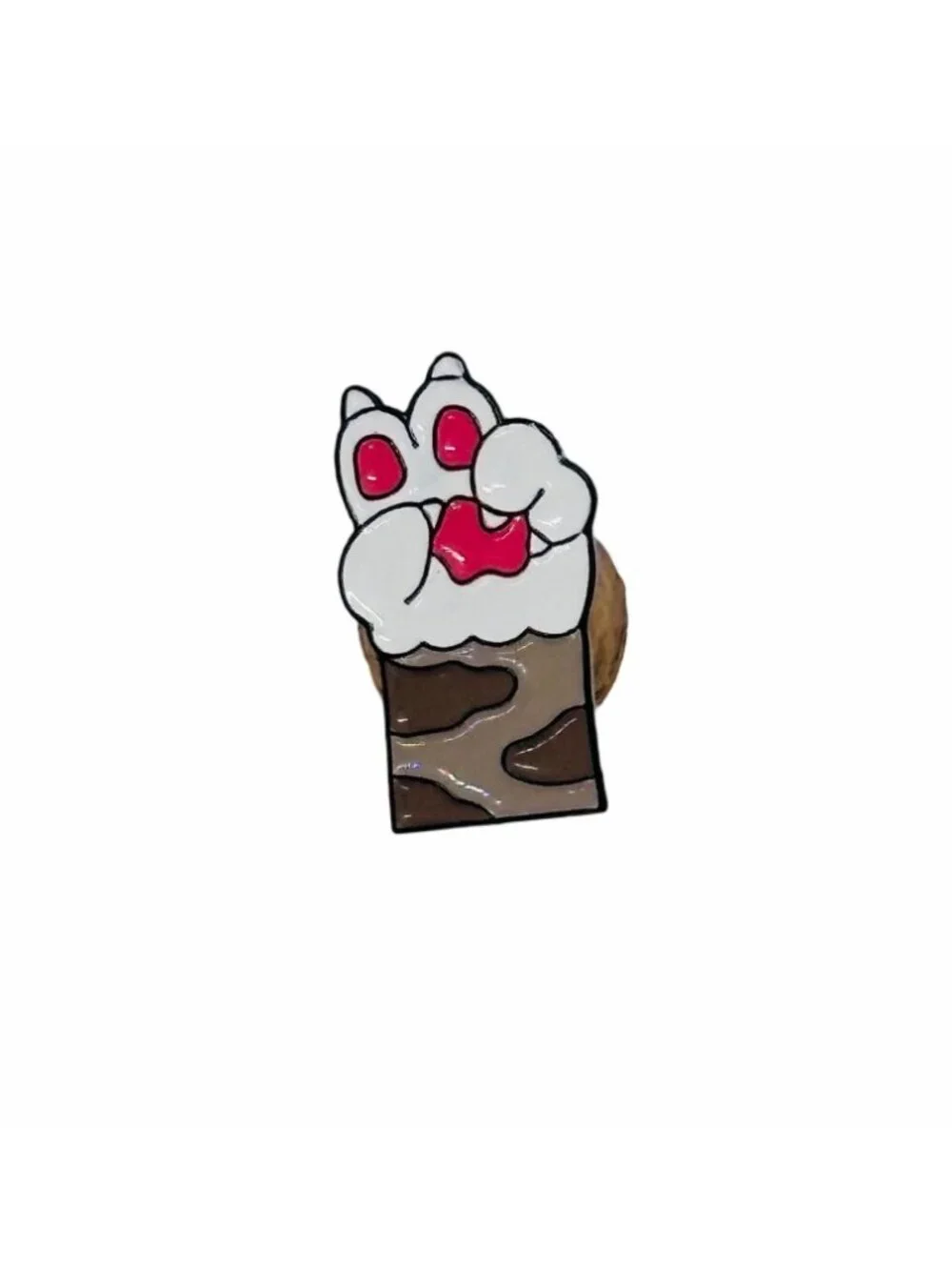⭐Plam for Win Enamel Pin Cat Paw Shape Alloy Enamel Pin Brooch In Camo Sleeve